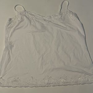 St. John’s Women’s Plus White Lace Camisole 3x Think Straps High Neck